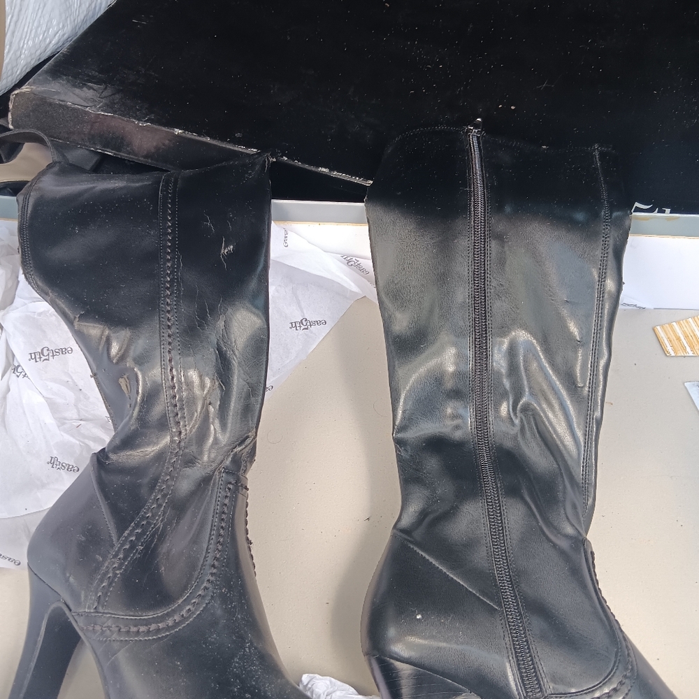 Black knee high boots